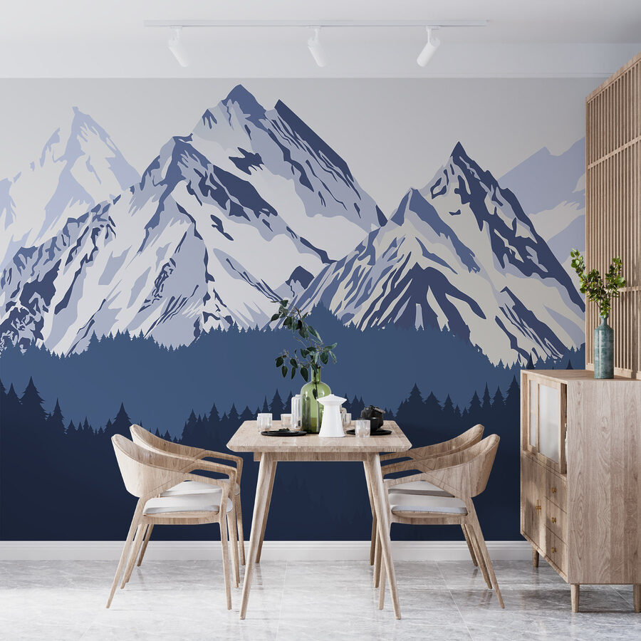 Chaîne de montagnes avec des arbres