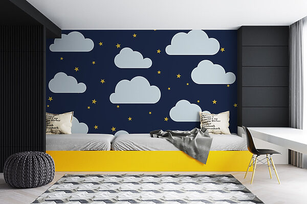 Motif de nuages et d'étoiles Motif de nuages et d'étoiles