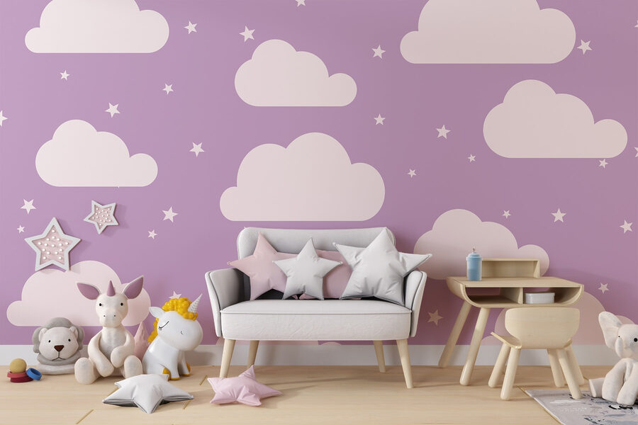 Motif de nuages et d'étoiles