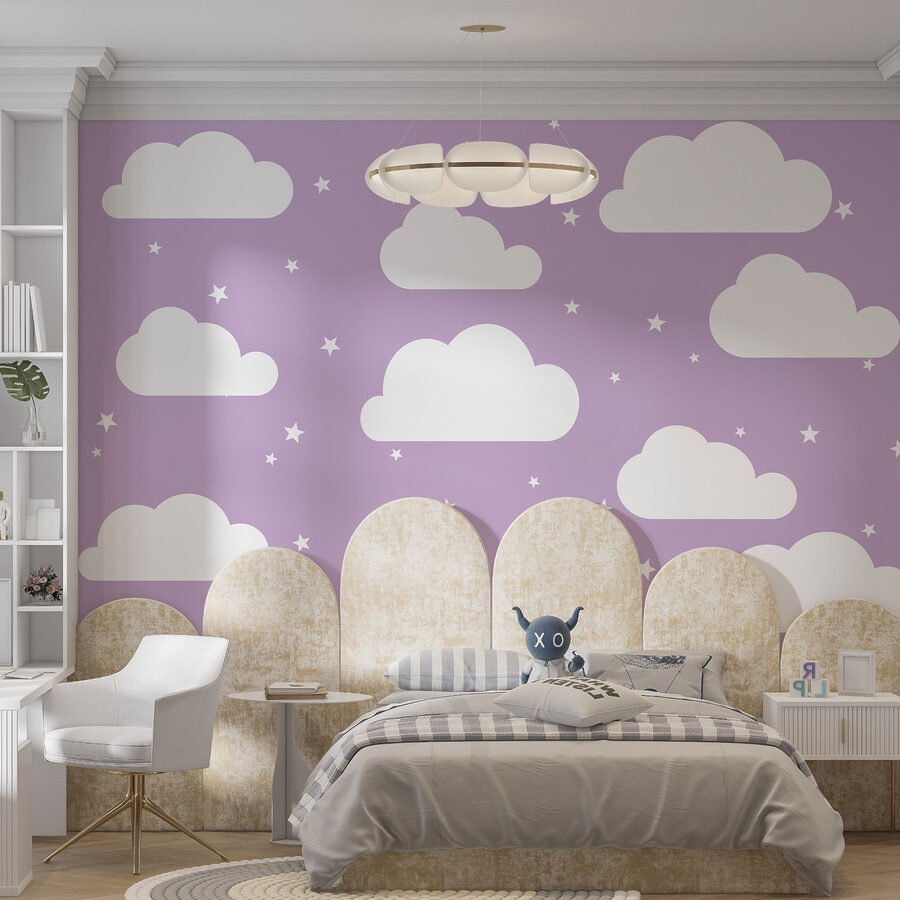Motif de nuages et d'étoiles