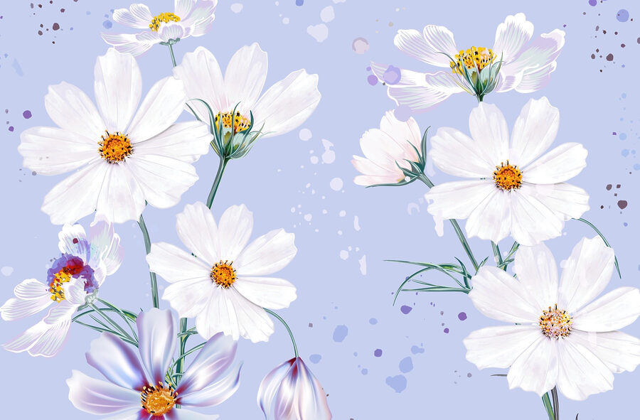 Groupe de fleurs blanches