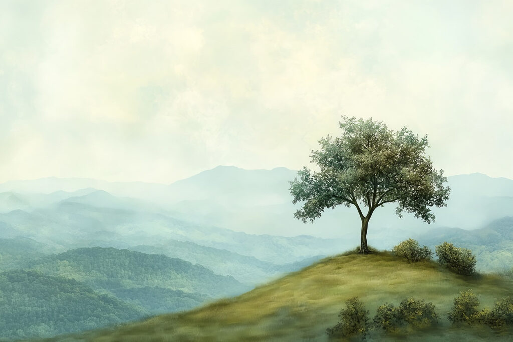 Arbre sur une colline Arbre sur une colline