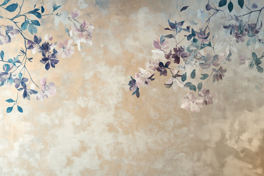 Des fleurs douces sur une toile de fond texturée