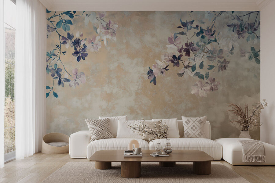 Des fleurs douces sur une toile de fond texturée