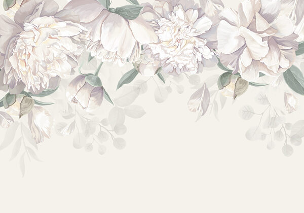 Fleurs blanches avec feuilles vertes Fleurs blanches avec feuilles vertes