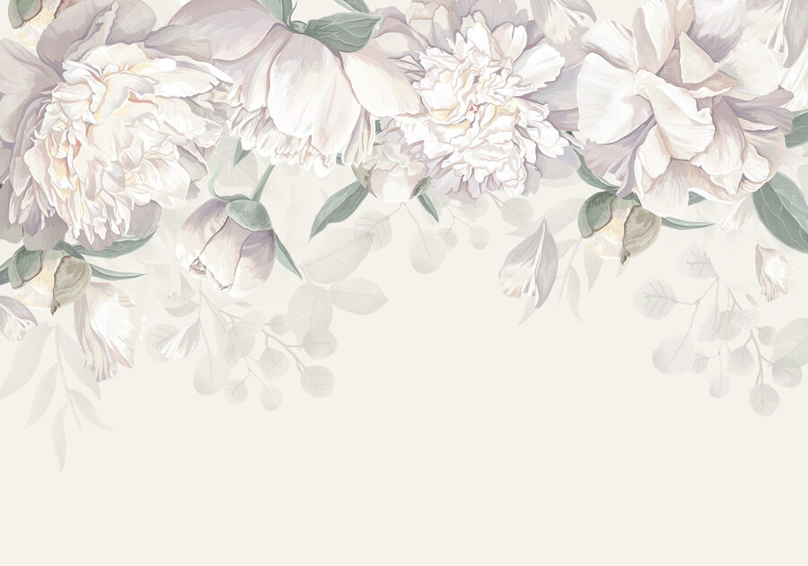 Fleurs blanches avec feuilles vertes