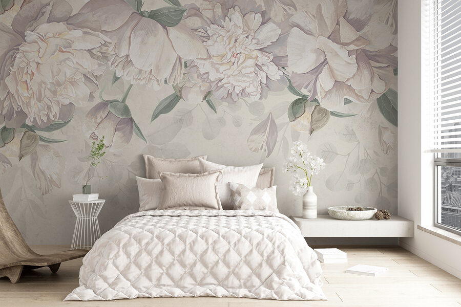 Fleurs blanches avec feuilles vertes