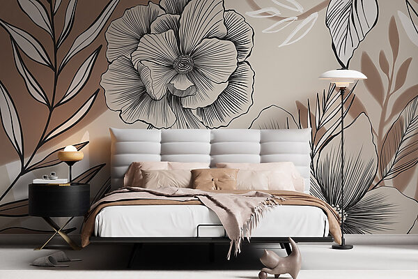 Dessin artistique floral au trait Dessin artistique floral au trait