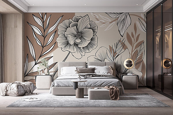 Dessin artistique floral au trait Dessin artistique floral au trait