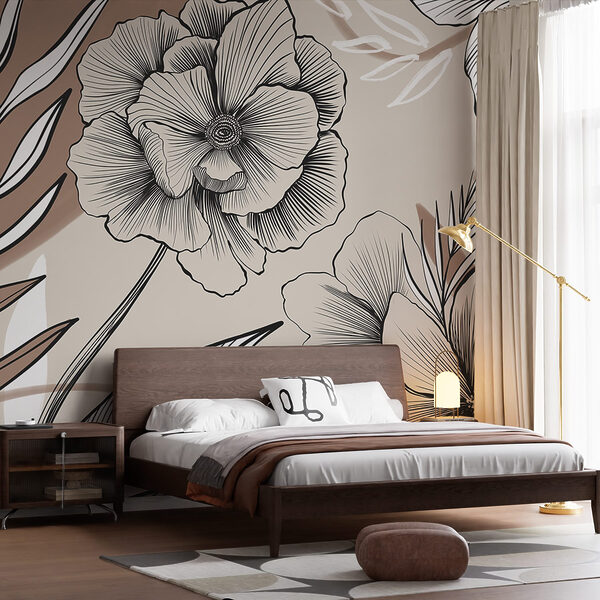 Dessin artistique floral au trait Dessin artistique floral au trait