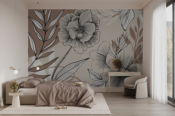 Dessin artistique floral au trait Dessin artistique floral au trait