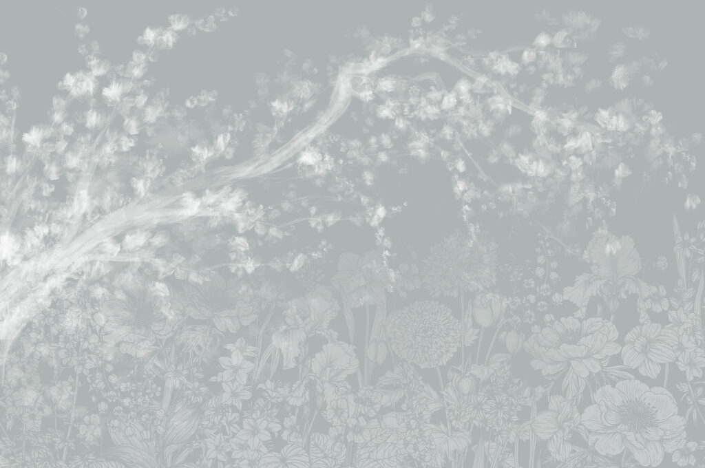 Motif floral blanc et gris Motif floral blanc et gris