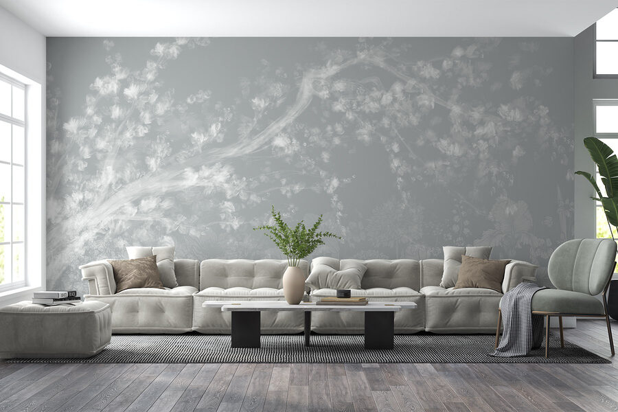 White and gray floral pattern White and gray floral pattern