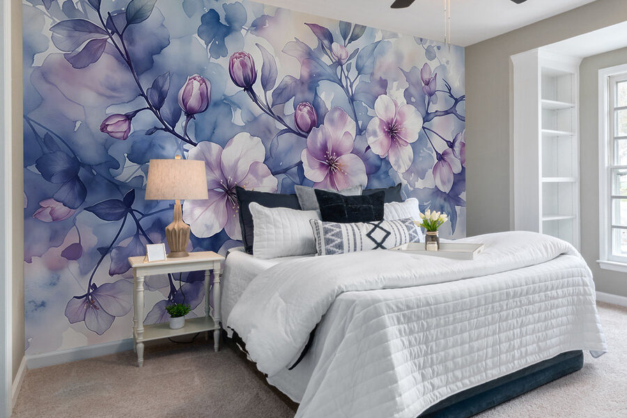 Peinture de fleurs sur une branche Peinture de fleurs sur une branche