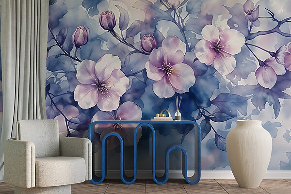 Peinture de fleurs sur une branche Peinture de fleurs sur une branche