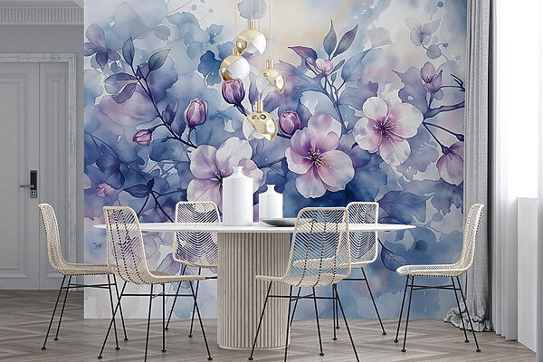 Peinture de fleurs sur une branche Peinture de fleurs sur une branche