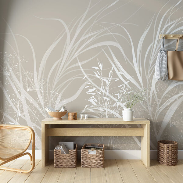 Motif floral blanc sur fond gris Motif floral blanc sur fond gris