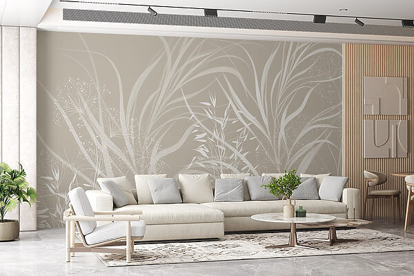Motif floral blanc sur fond gris Motif floral blanc sur fond gris