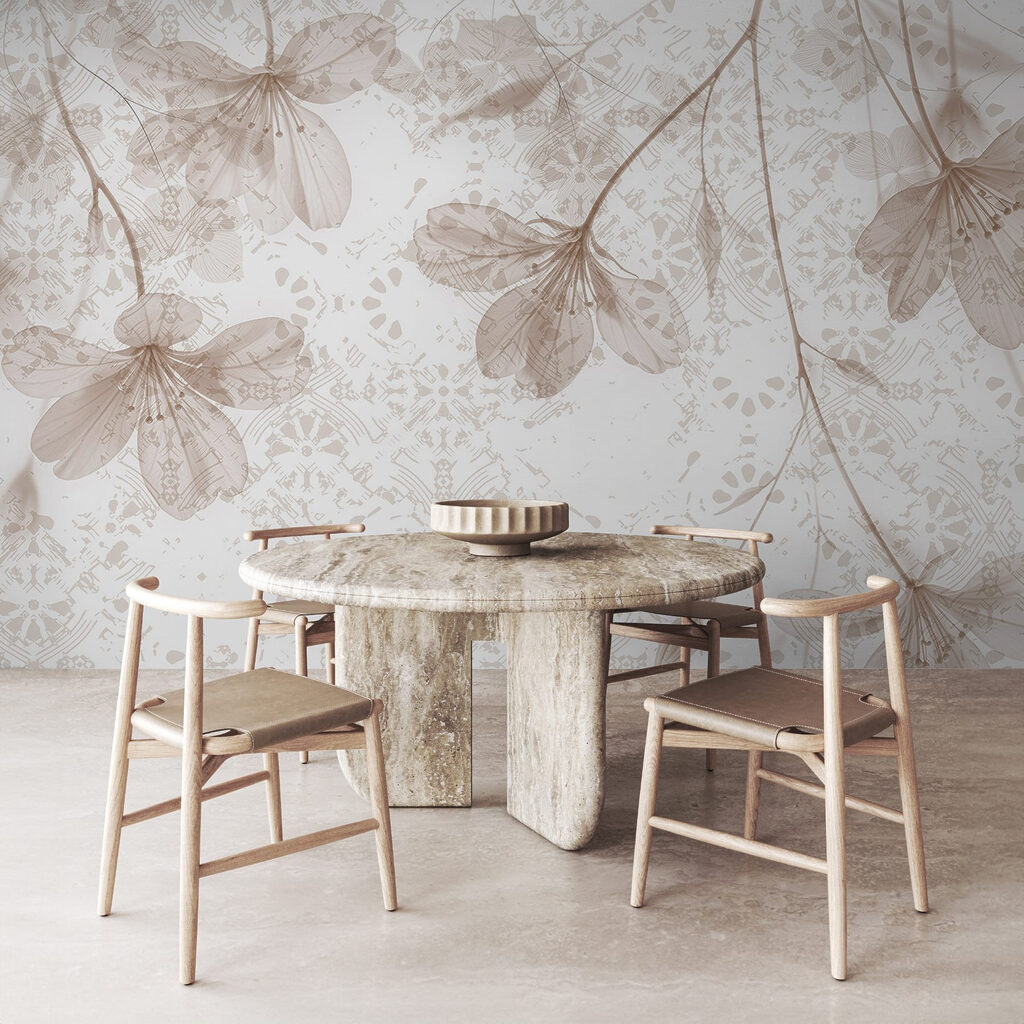 Delicate flowers in soft hues
