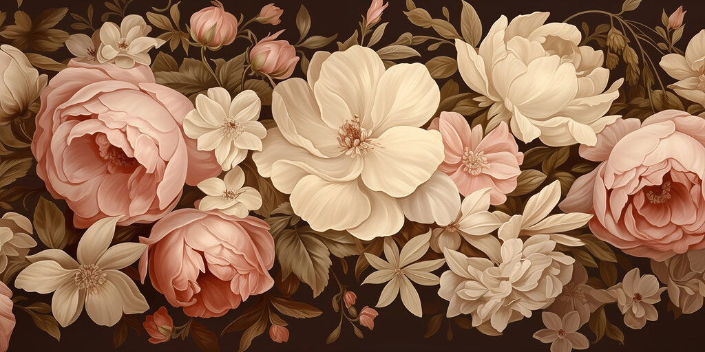 Des fleurs luxuriantes dans des teintes pastel douces Des fleurs luxuriantes dans des teintes pastel douces