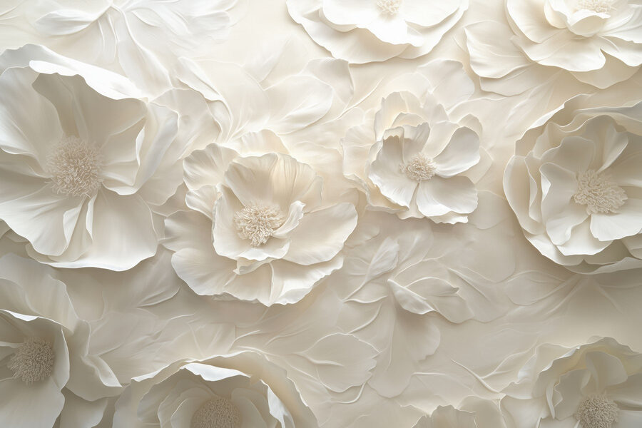 Papier peint Papier peint fleurs blanches – Image 5