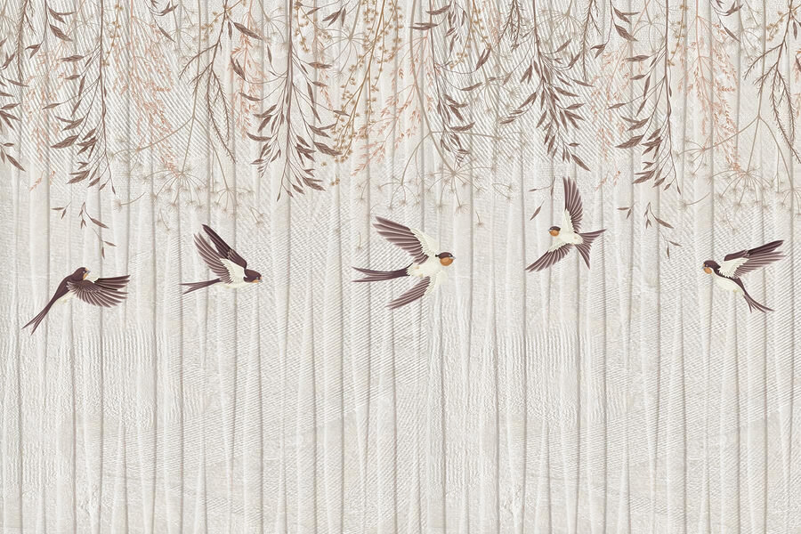 Fond d'écran avec des oiseaux qui volent