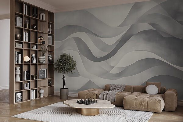 Fond gris et blanc avec lignes ondulées Fond gris et blanc avec lignes ondulées