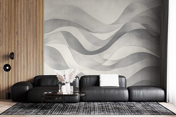 Fond gris et blanc avec lignes ondulées Fond gris et blanc avec lignes ondulées