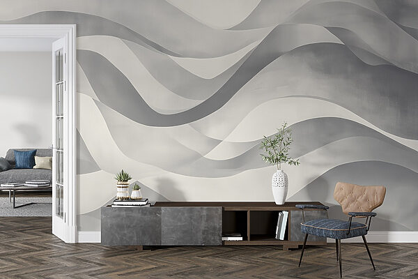 Fond gris et blanc avec lignes ondulées Fond gris et blanc avec lignes ondulées