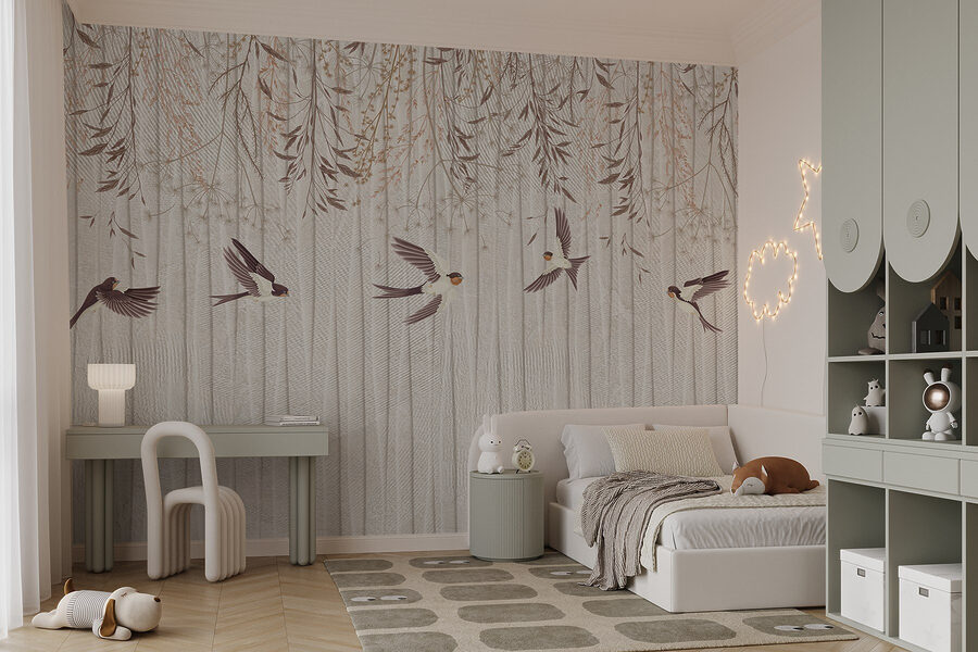 Fond d'écran avec des oiseaux qui volent