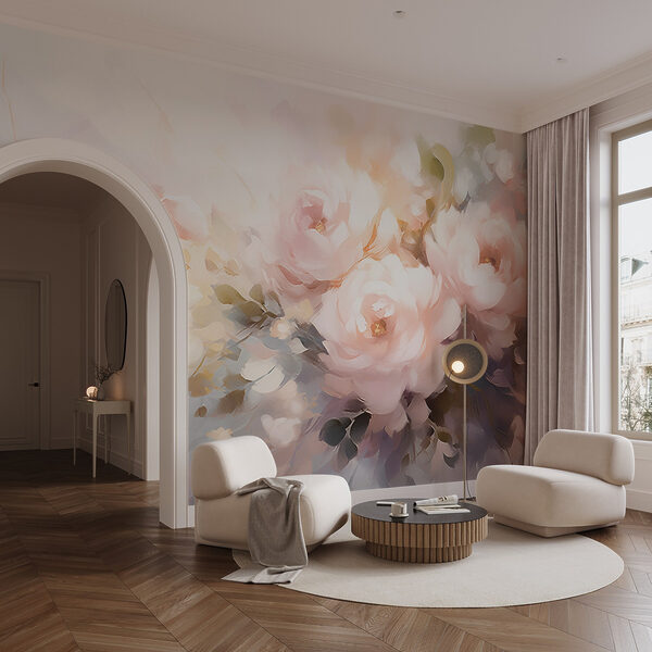 Peinture de fleurs sur une surface blanche Peinture de fleurs sur une surface blanche
