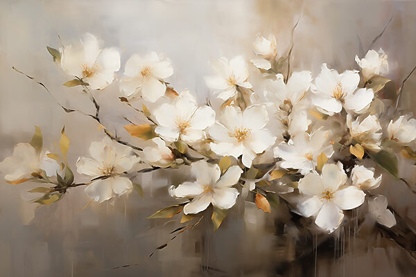 Peinture de fleurs blanches Peinture de fleurs blanches