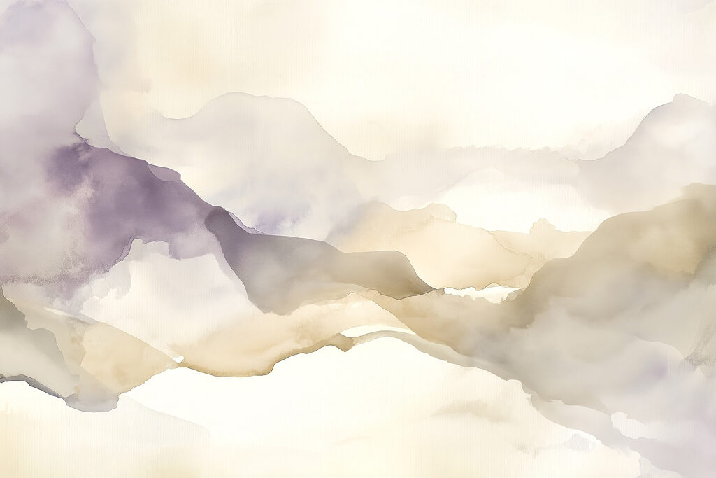 Watercolor painting of mountains