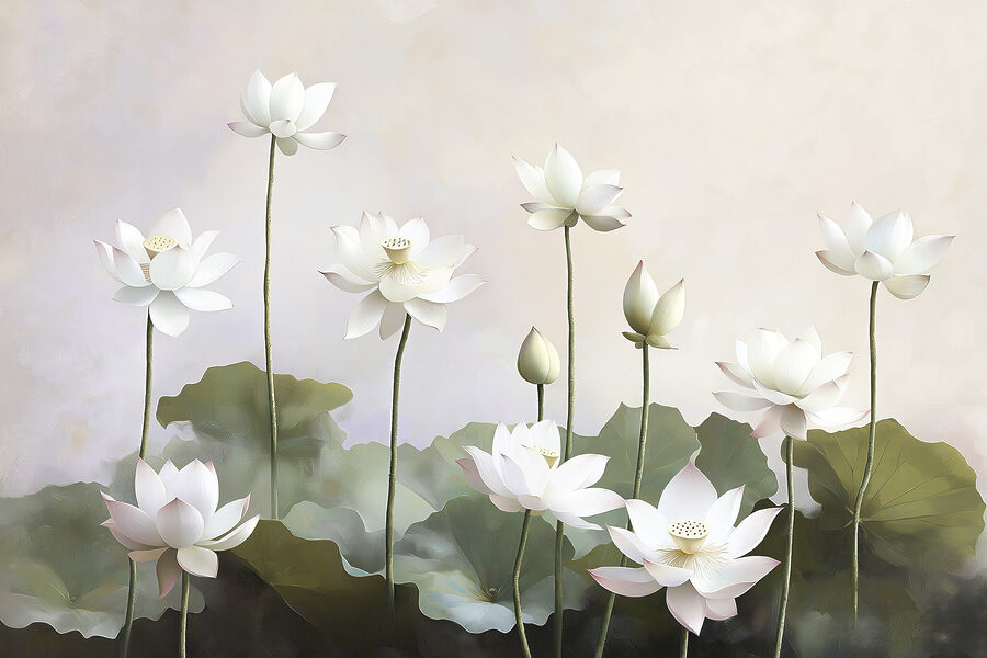 Groupe de fleurs blanches