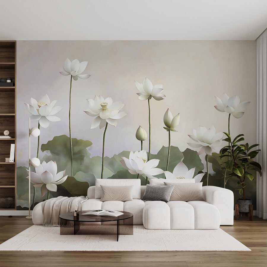 Groupe de fleurs blanches