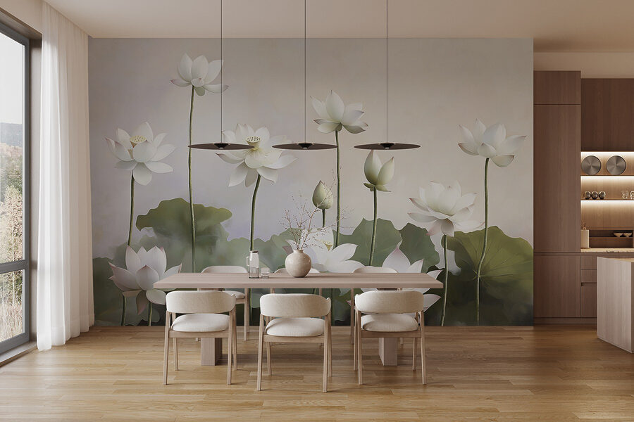 Groupe de fleurs blanches