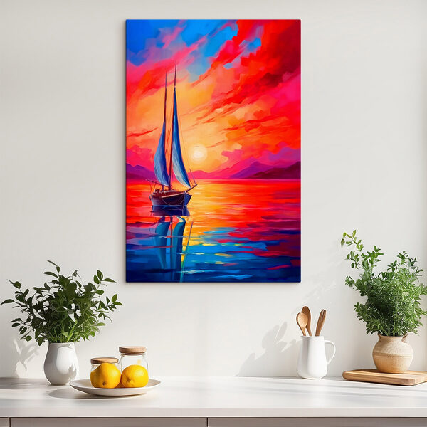 Peinture d'un voilier dans l'eau Peinture d'un voilier dans l'eau