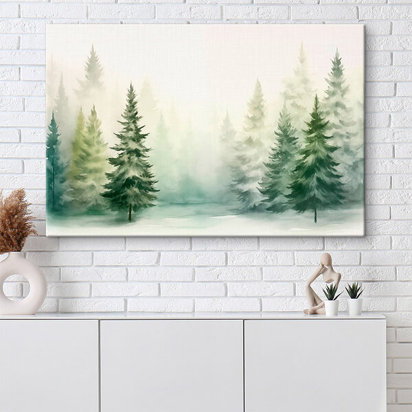 Aquarelle d'arbres dans une forêt Aquarelle d'arbres dans une forêt