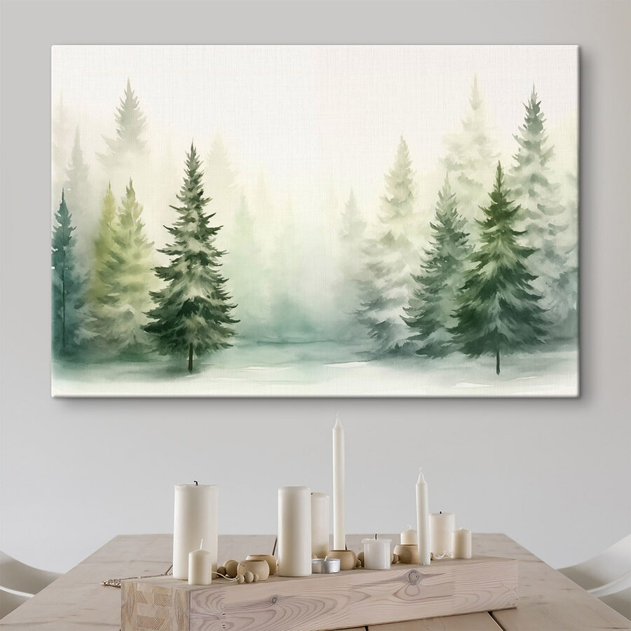 Aquarelle d'arbres dans une forêt
