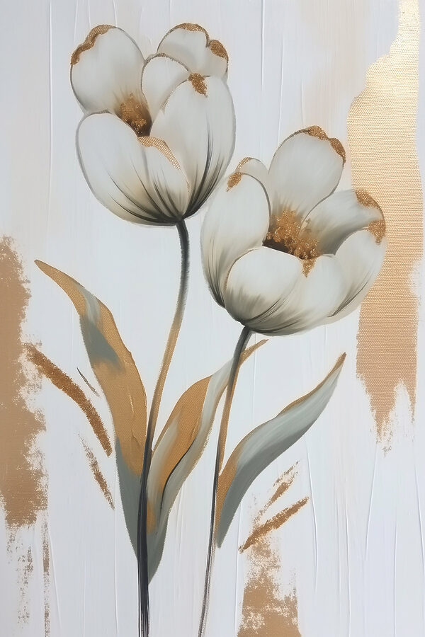 Peinture de fleurs sur une surface blanche Peinture de fleurs sur une surface blanche