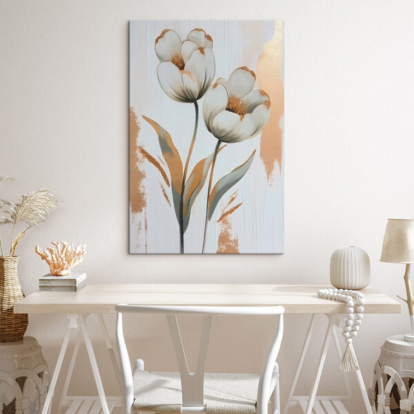 Peinture de fleurs sur une surface blanche Peinture de fleurs sur une surface blanche