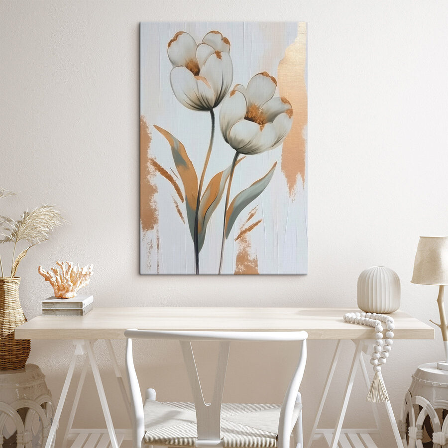 Peinture de fleurs sur une surface blanche Peinture de fleurs sur une surface blanche