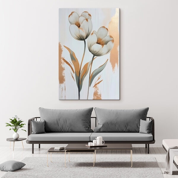 Peinture de fleurs sur une surface blanche Peinture de fleurs sur une surface blanche