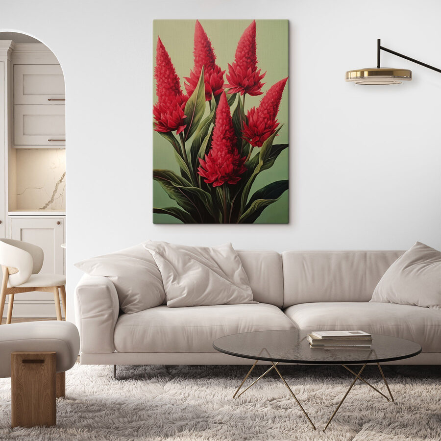 Peinture de fleurs rouges