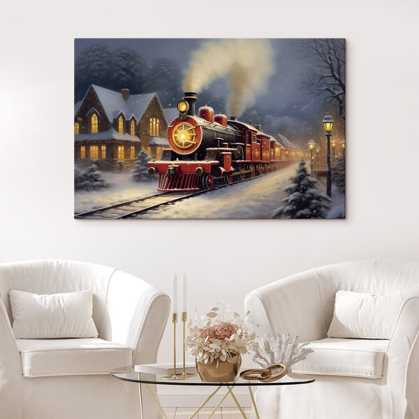 Train sur les rails dans la neige Train sur les rails dans la neige