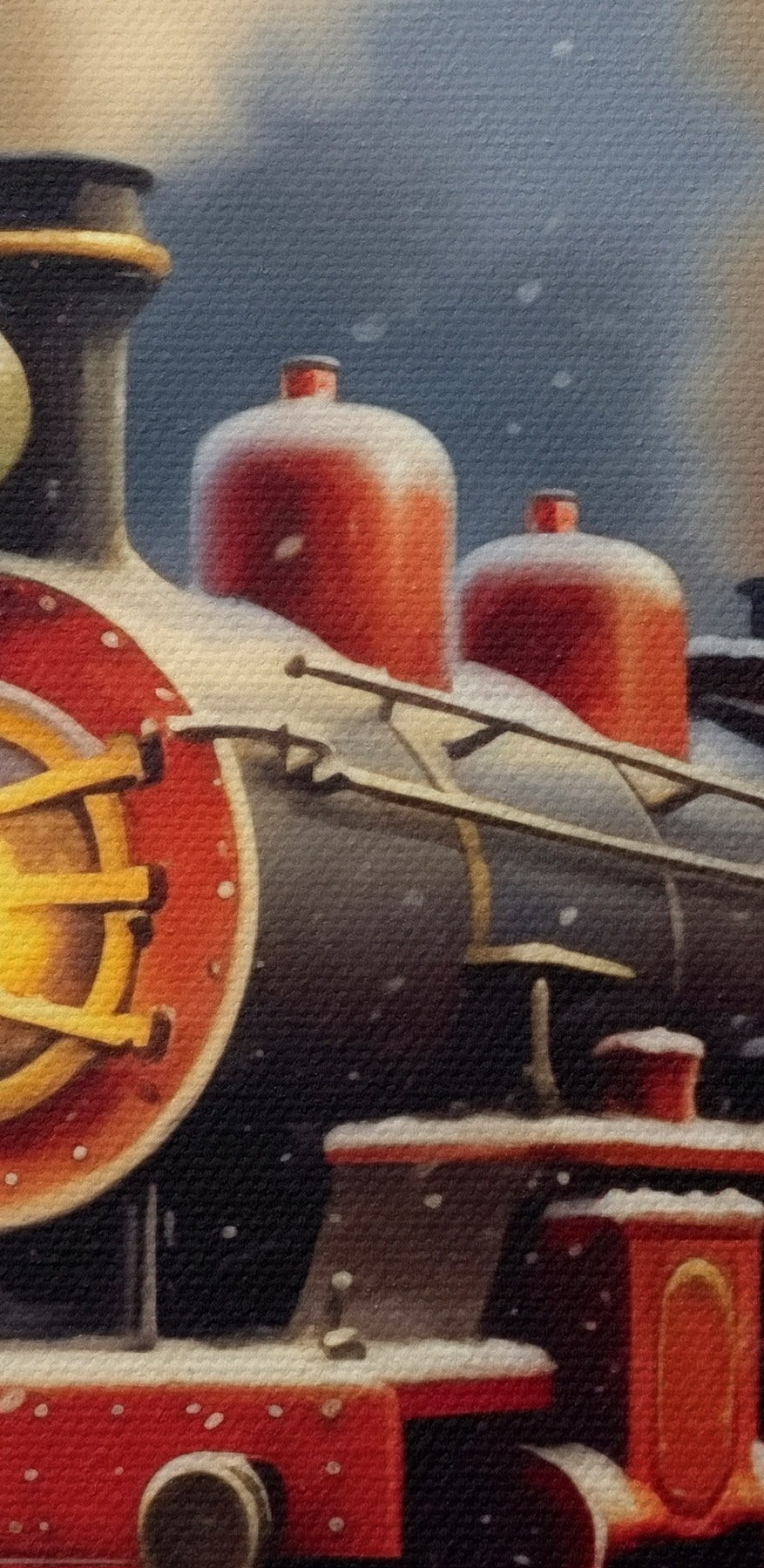 Train sur les rails dans la neige