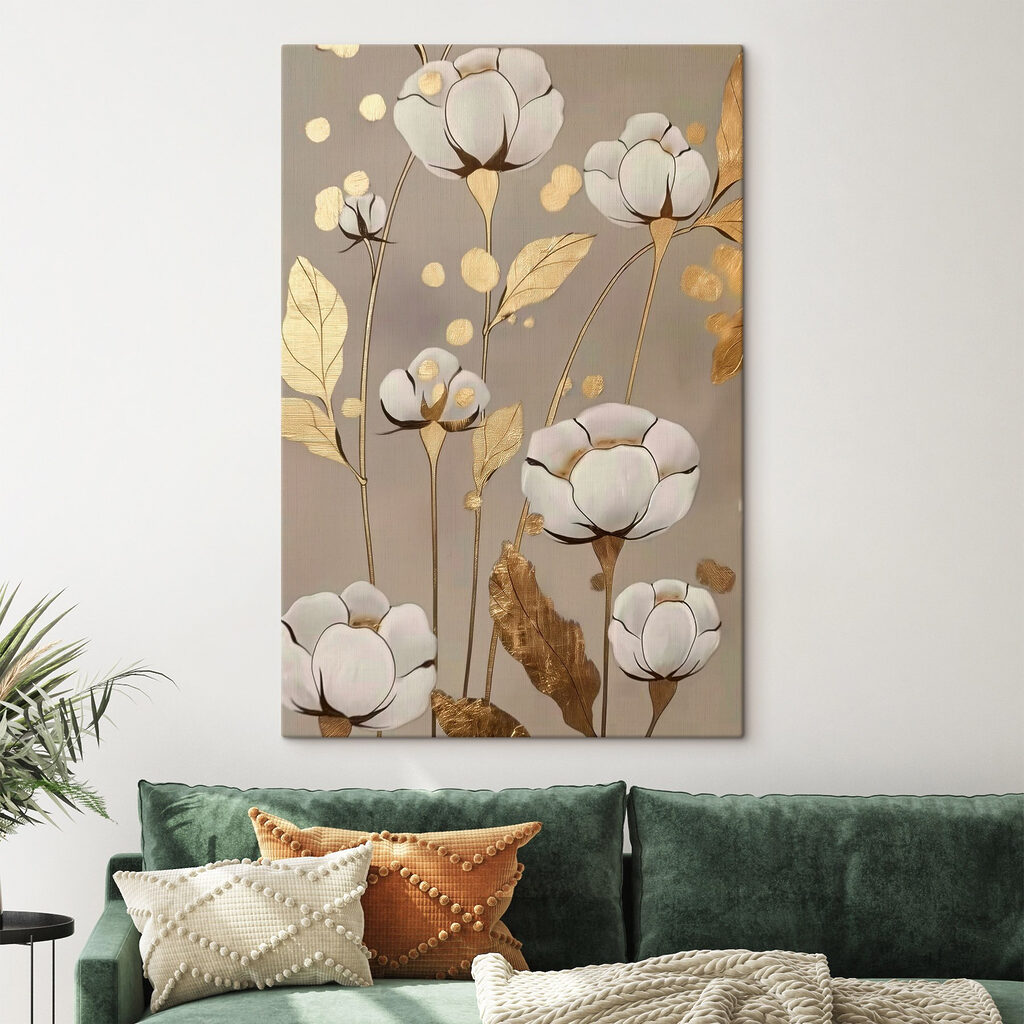 Painting of flowers and leaves