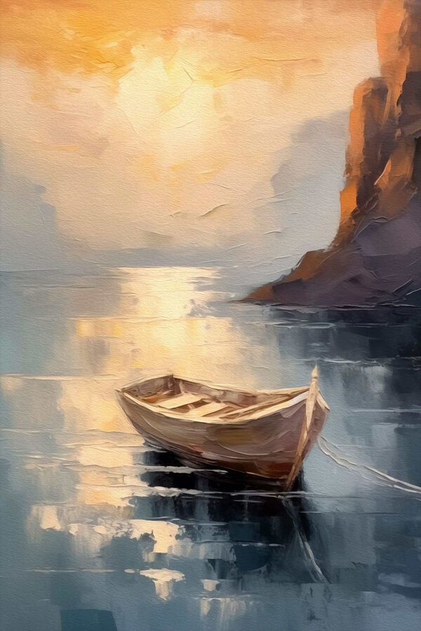 Peinture d'un bateau dans l'eau Peinture d'un bateau dans l'eau