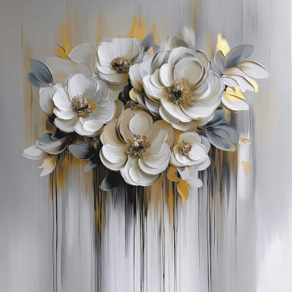 Peinture de fleurs sur fond blanc Peinture de fleurs sur fond blanc