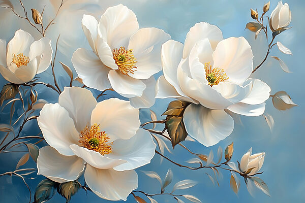 Peinture de fleurs blanches Peinture de fleurs blanches